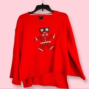 (SOLD) Rue21 Bell Sleeve High Low Xmas Sweater SIZE S